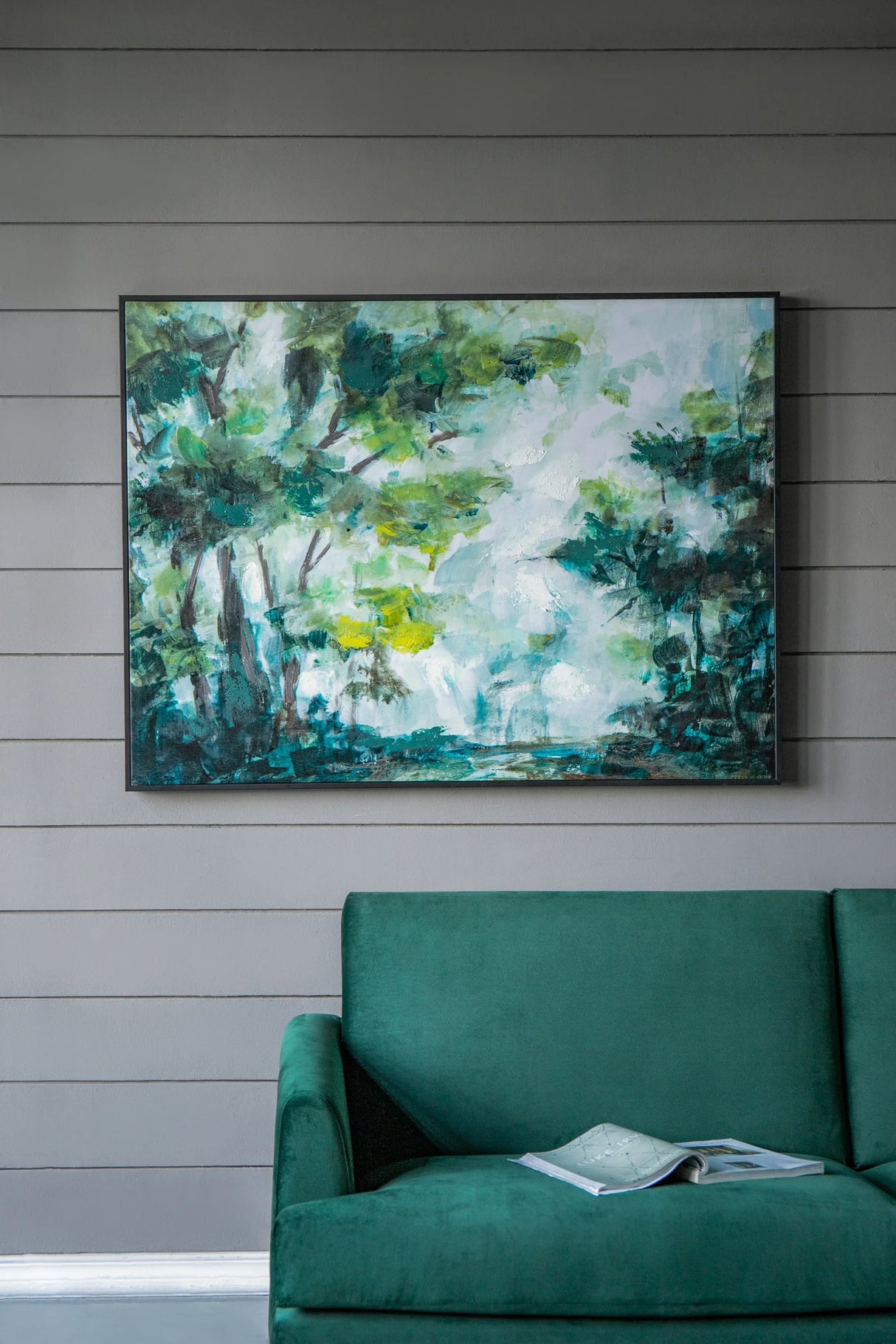 Edward Multicolor Forest Landscape Wood Wall Art 47x35 Inch - Omega Lifestyles