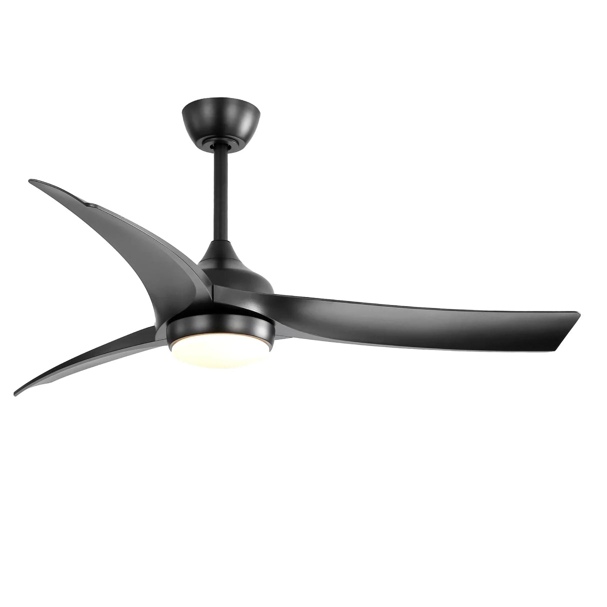 52-Inch Remote Controlled Energy-Efficient Black Ceiling Fan With Light - Omega Lifestyles