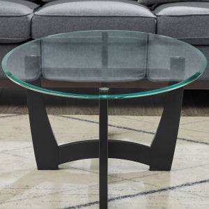 48-Inch Oval Tempered Glass Coffee Table - Sleep Galleria