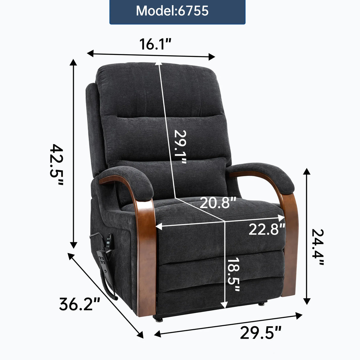 Power Chenille Lift Recliner Chair With Massage Heat - Omega Lifestyles