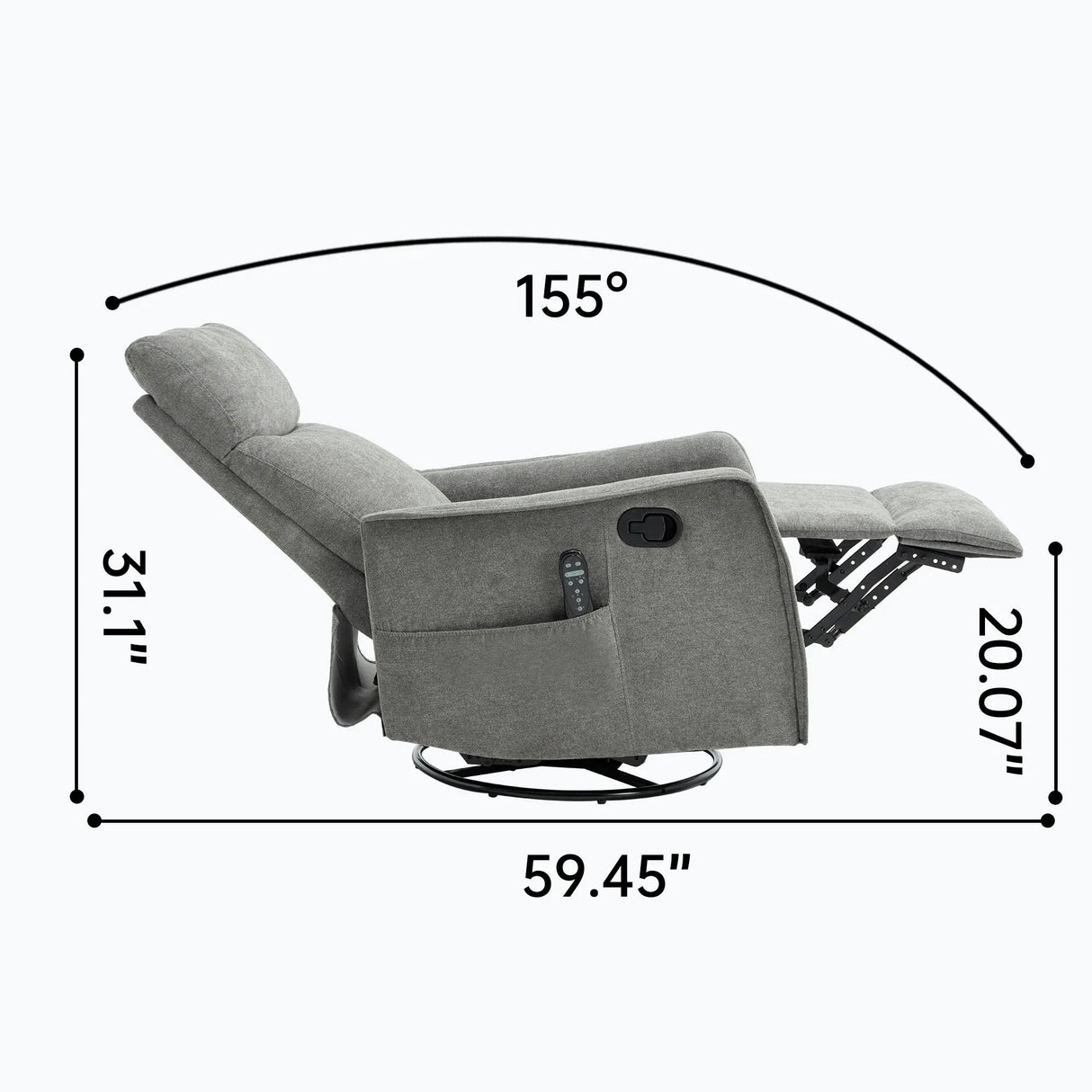 Heat Massage Recliner Chair With Swivel Rocker And Lumbar Heat - Omega Lifestyles