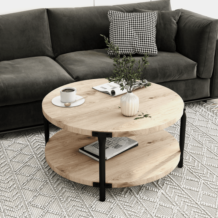 Modern Minimalist Double-Layer Wooden Coffee Table - Sleep Galleria