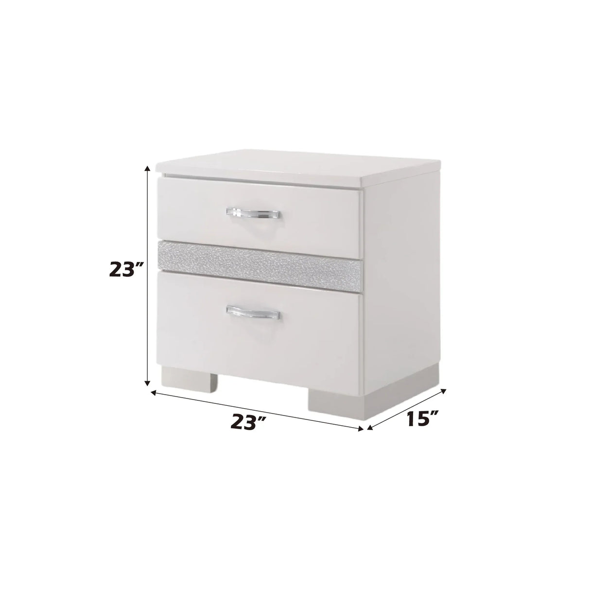 Modern White Synthetic Wood Nightstand With Jewelry Drawer - Omega Lifestyles