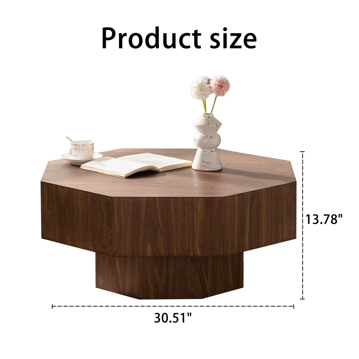 Modern Walnut Round Coffee Table 31-Inch Diameter - Sleep Galleria