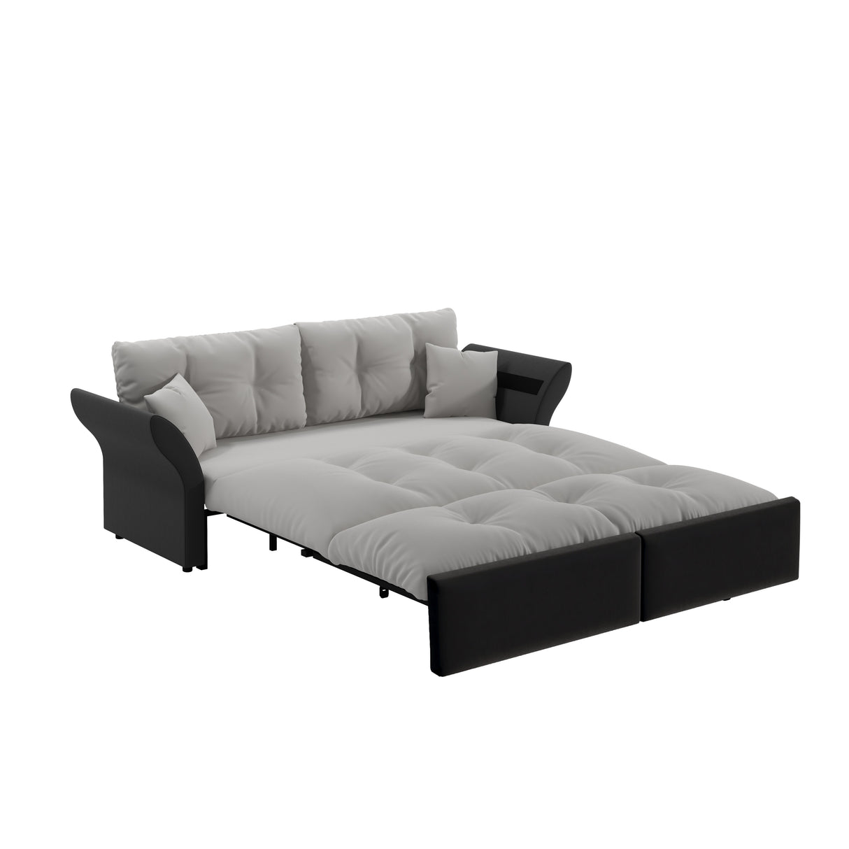 3-in-1 Convertible Velvet Sleeper Sofa Bed With Pillows