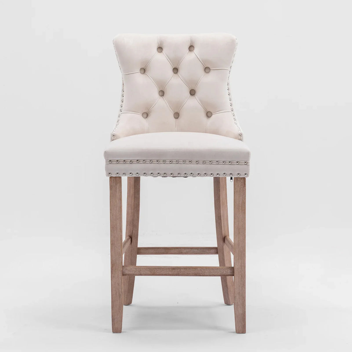 Set Of 2 Contemporary Velvet Upholstered Barstools - Omega Lifestyles