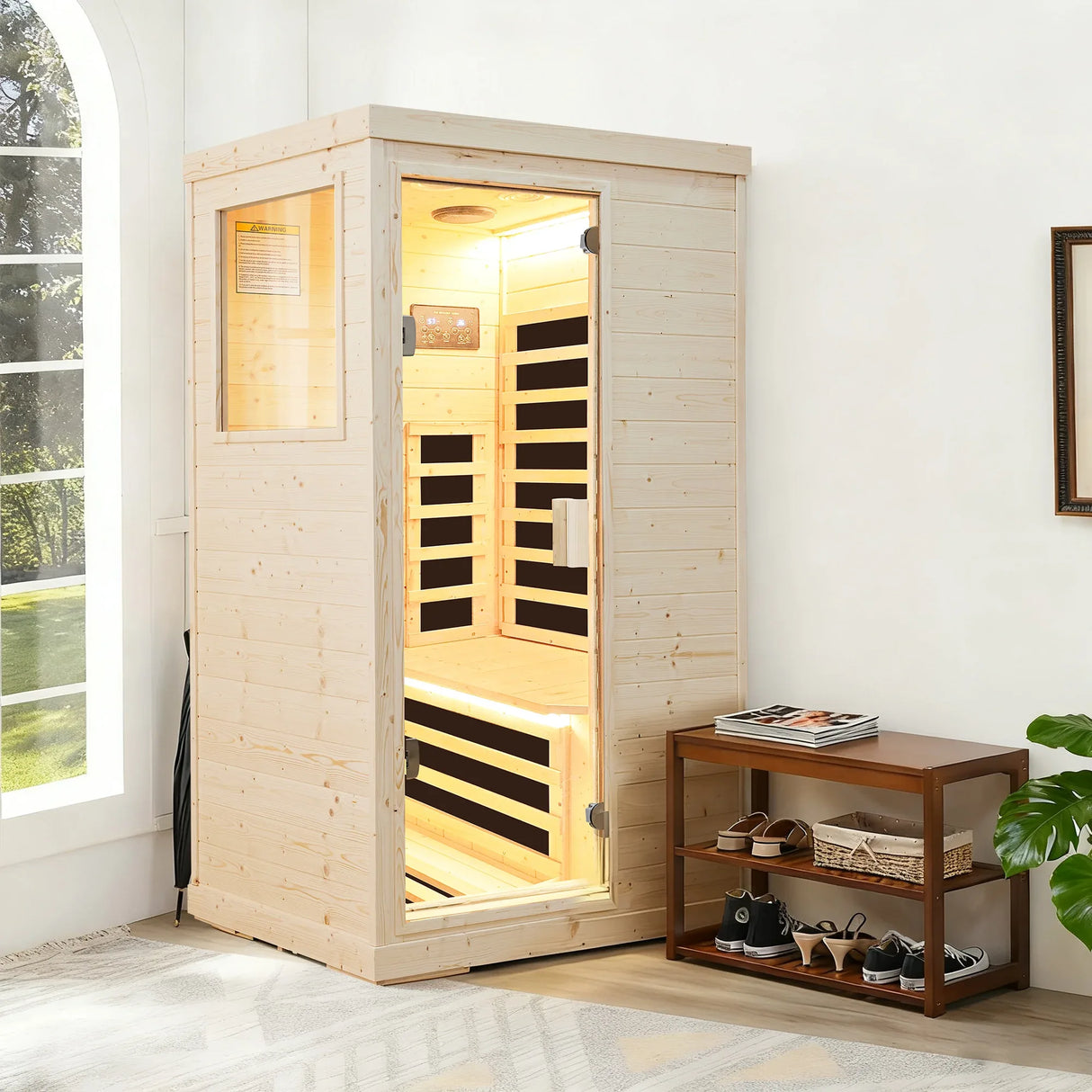 Single Person Spruce Wood Far Infrared Sauna - Omega Lifestyles