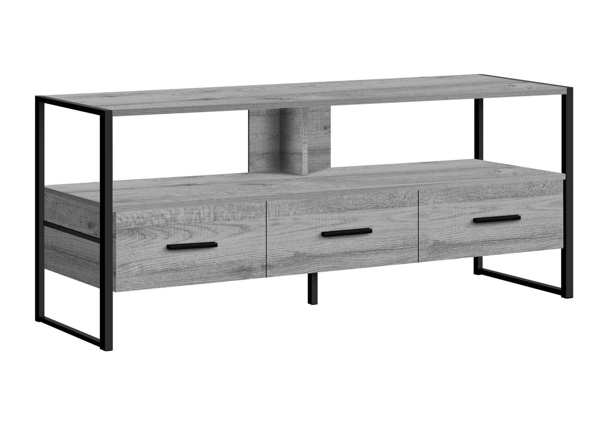 Contemporary Grey Laminate TV Stand With Storage Drawers - Sleep Galleria