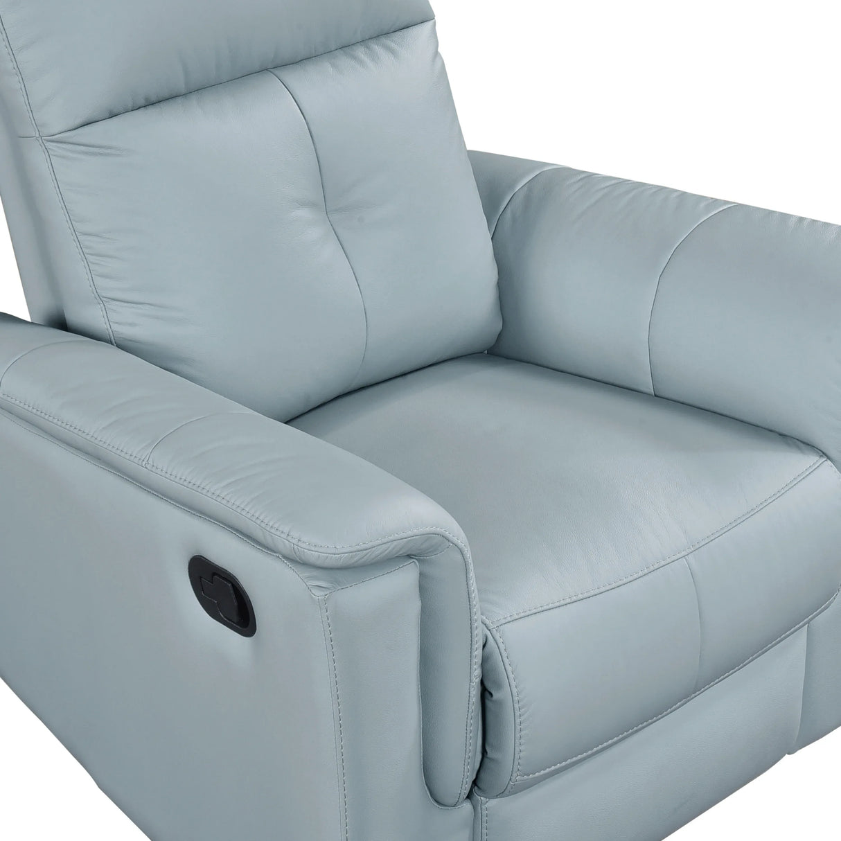 Blue Leather Upholstered Swivel Glider Reclining Chair - Omega Lifestyles