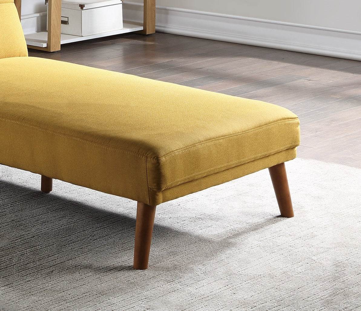 Adjustable Mustard Polyfiber Tufted Chaise Bed - Omega Lifestyles