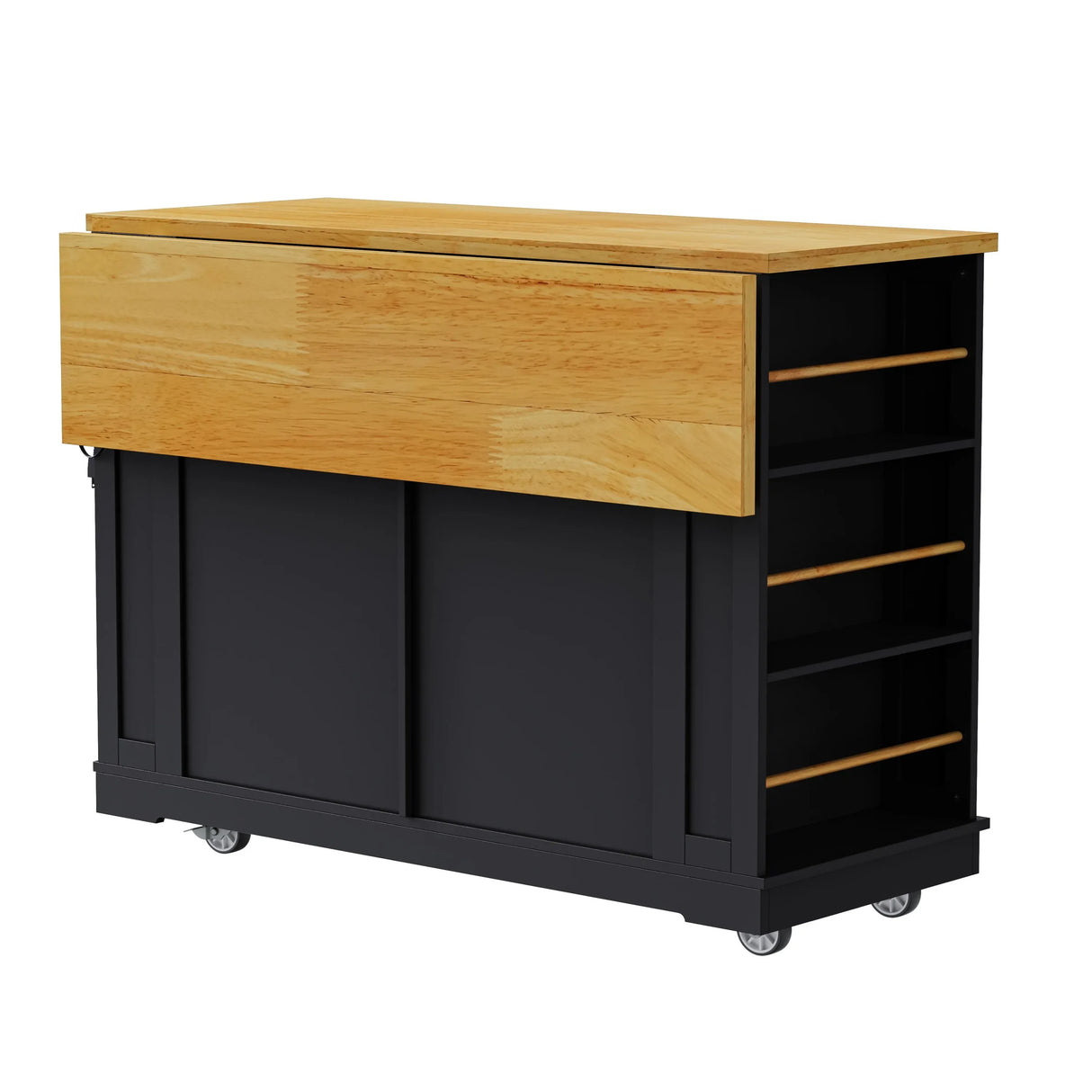 48-Inch Classic Kitchen Island Cart With Bar Stools - Omega Lifestyles