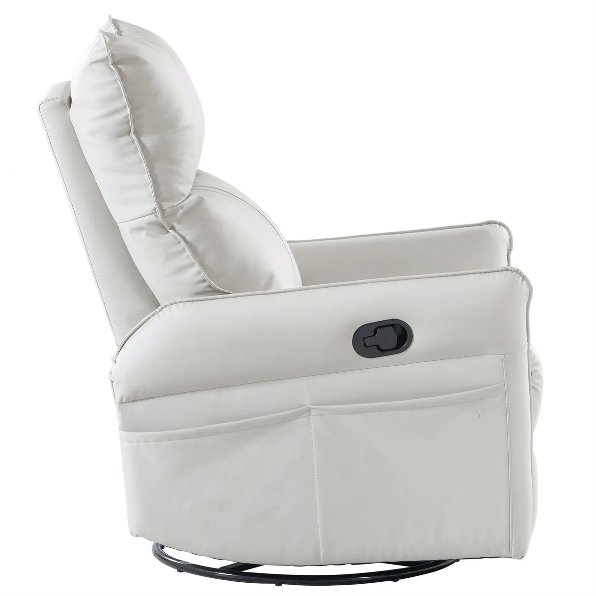 PU Reclining Rocking Chair With 360° Swivel And Footrest - Omega Lifestyles