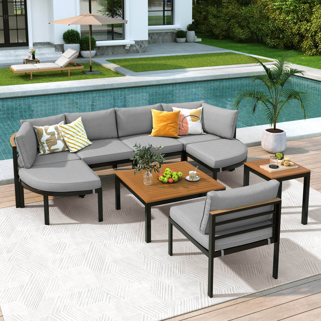 Modern Outdoor Sectional Patio Furniture Set With Cushions - Omega Lifestyles