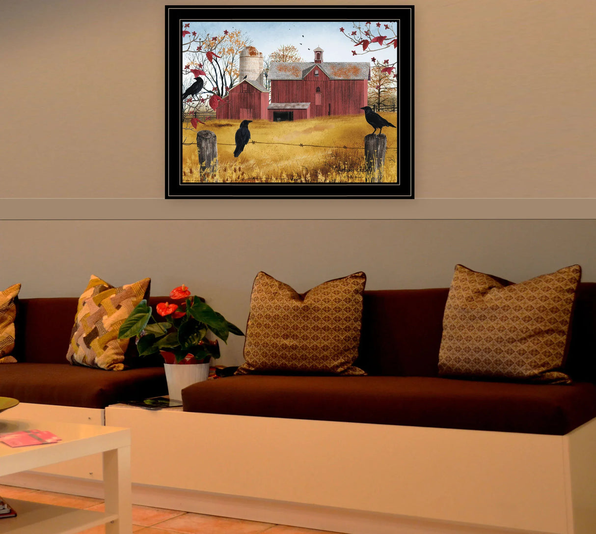 Framed Multicolor Autumn Gold Wall Art Print - Omega Lifestyles