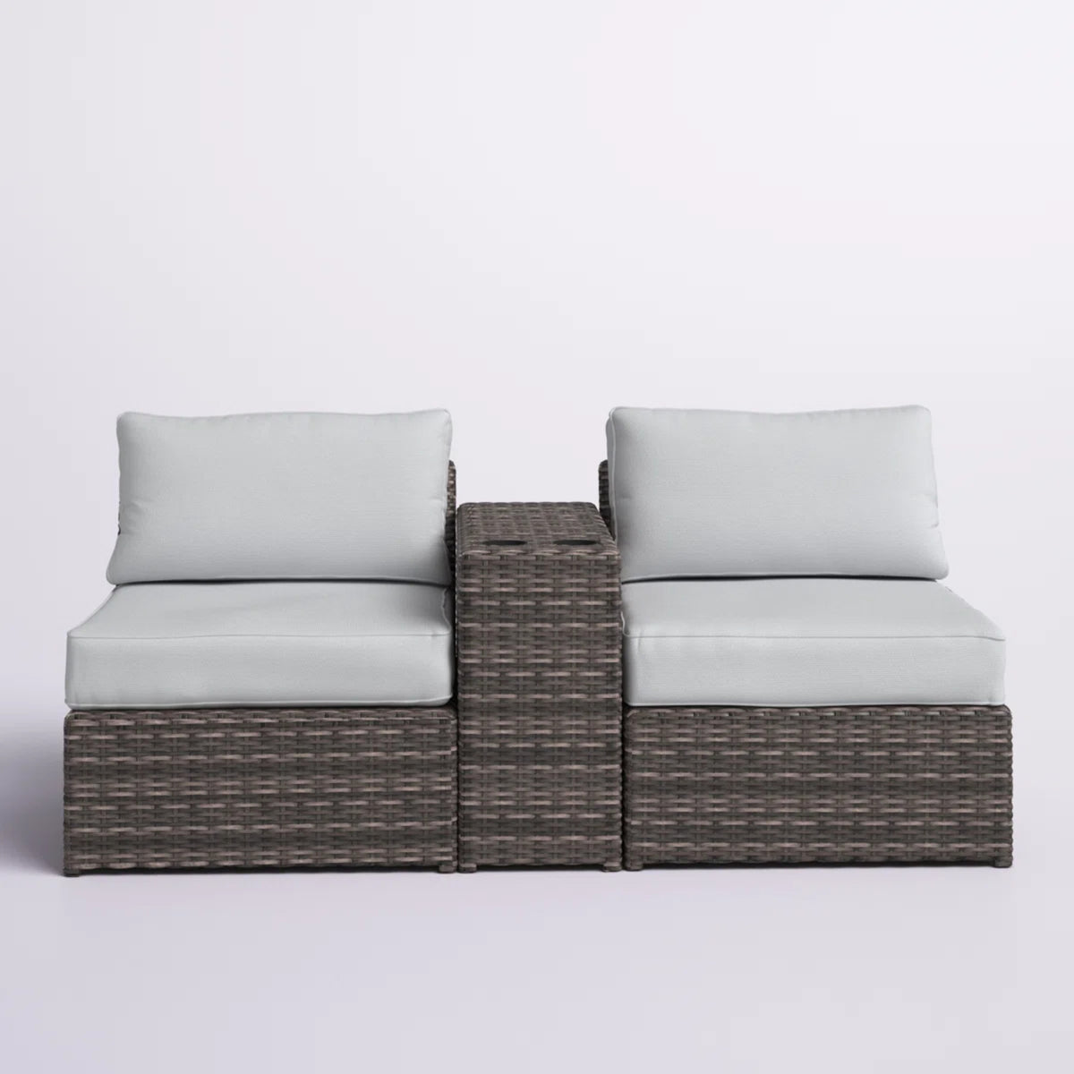 2-Person Fully Assembled Rust-Resistant Wicker Seating Set
