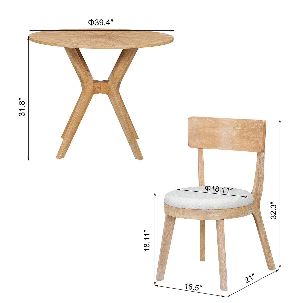 Mid-Century Modern Round Dining Table Set With Chairs - Omega Lifestyles
