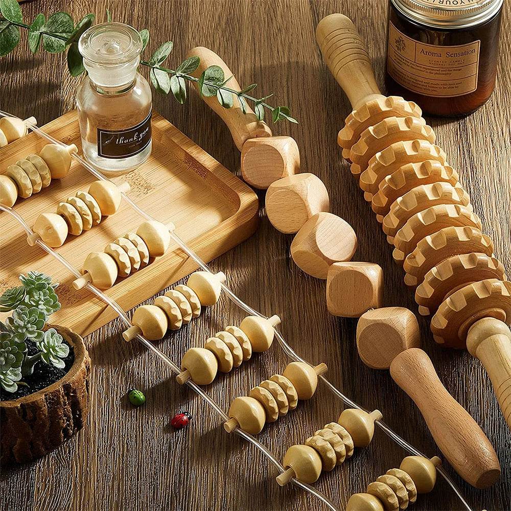 6-Piece Wooden Therapy Massage Tool Set - Sleep Galleria