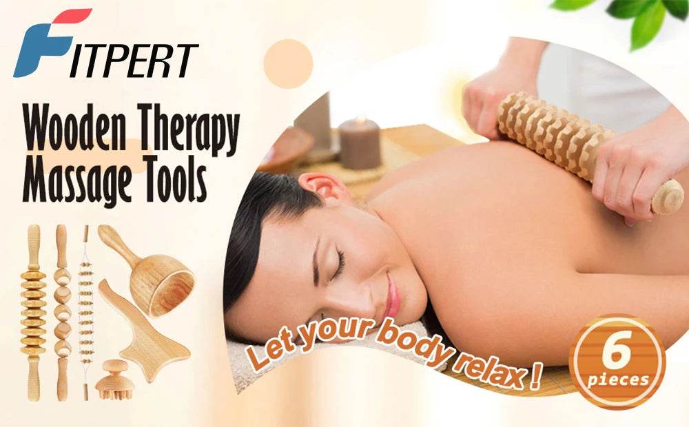 6-Piece Wooden Therapy Massage Tool Set - Sleep Galleria