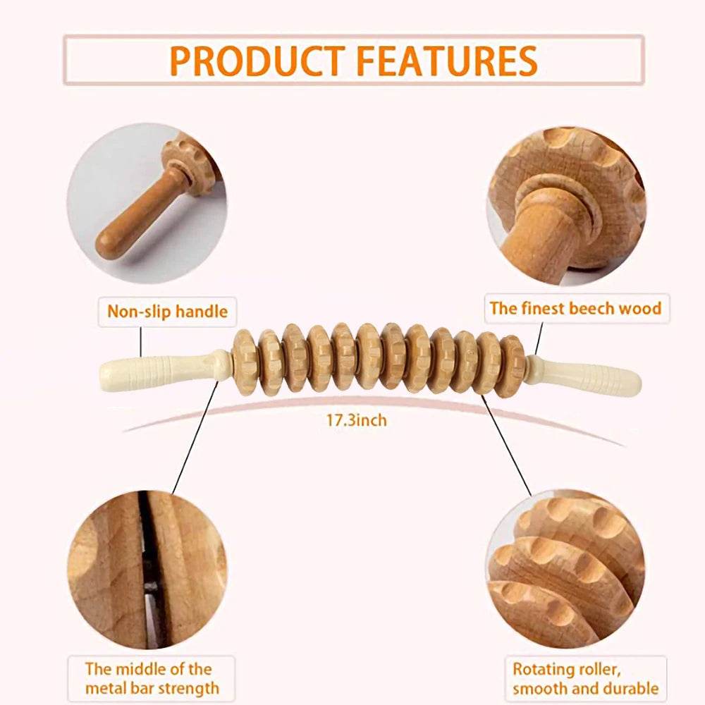 Wooden Bendable Manual Massage Roller Therapy Tool - Sleep Galleria