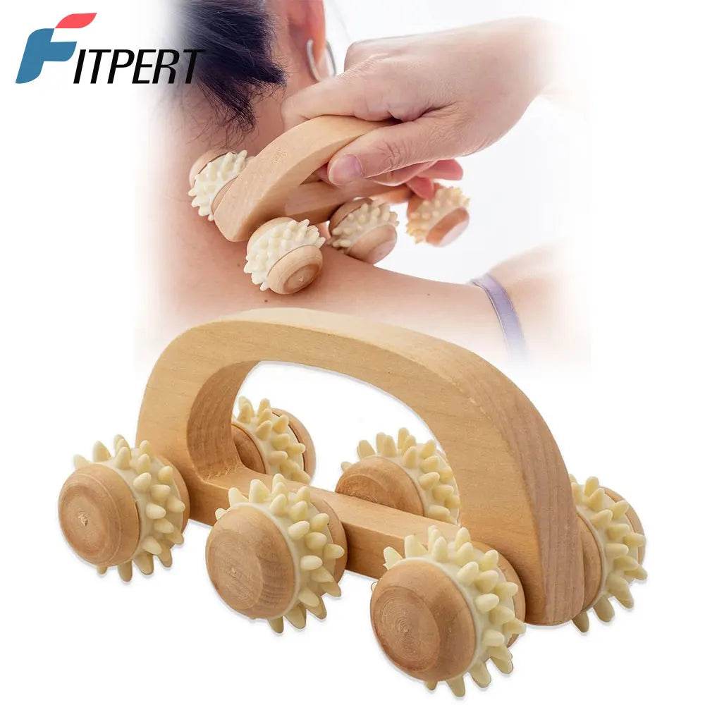 Wooden Handheld Massage Roller For Deep Tissue Relief - Sleep Galleria