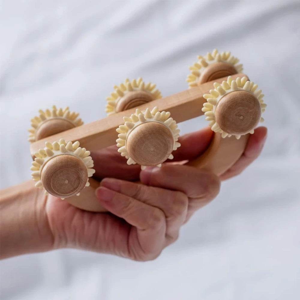 Wooden Handheld Massage Roller For Deep Tissue Relief - Sleep Galleria