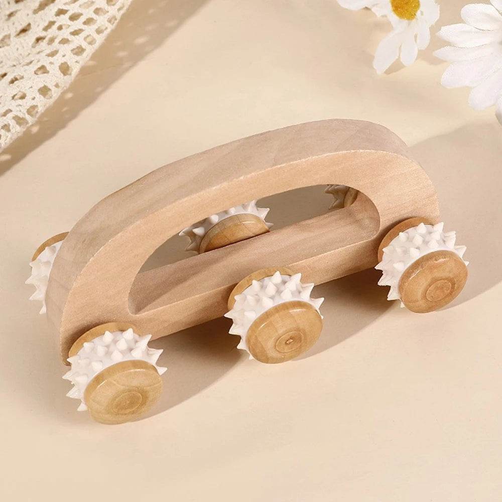 Wooden Handheld Massage Roller For Deep Tissue Relief - Sleep Galleria