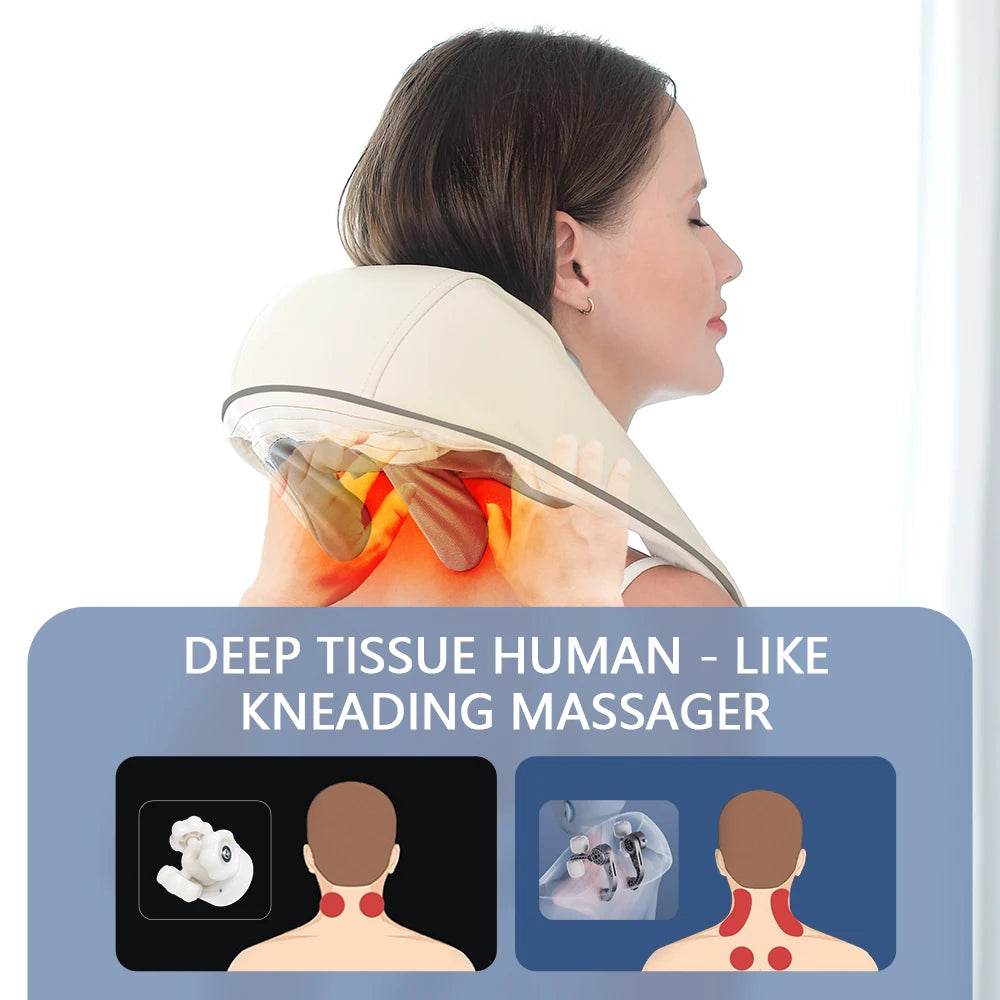 26W Brushless Motor Shoulder And Neck Massager Shawl - Sleep Galleria