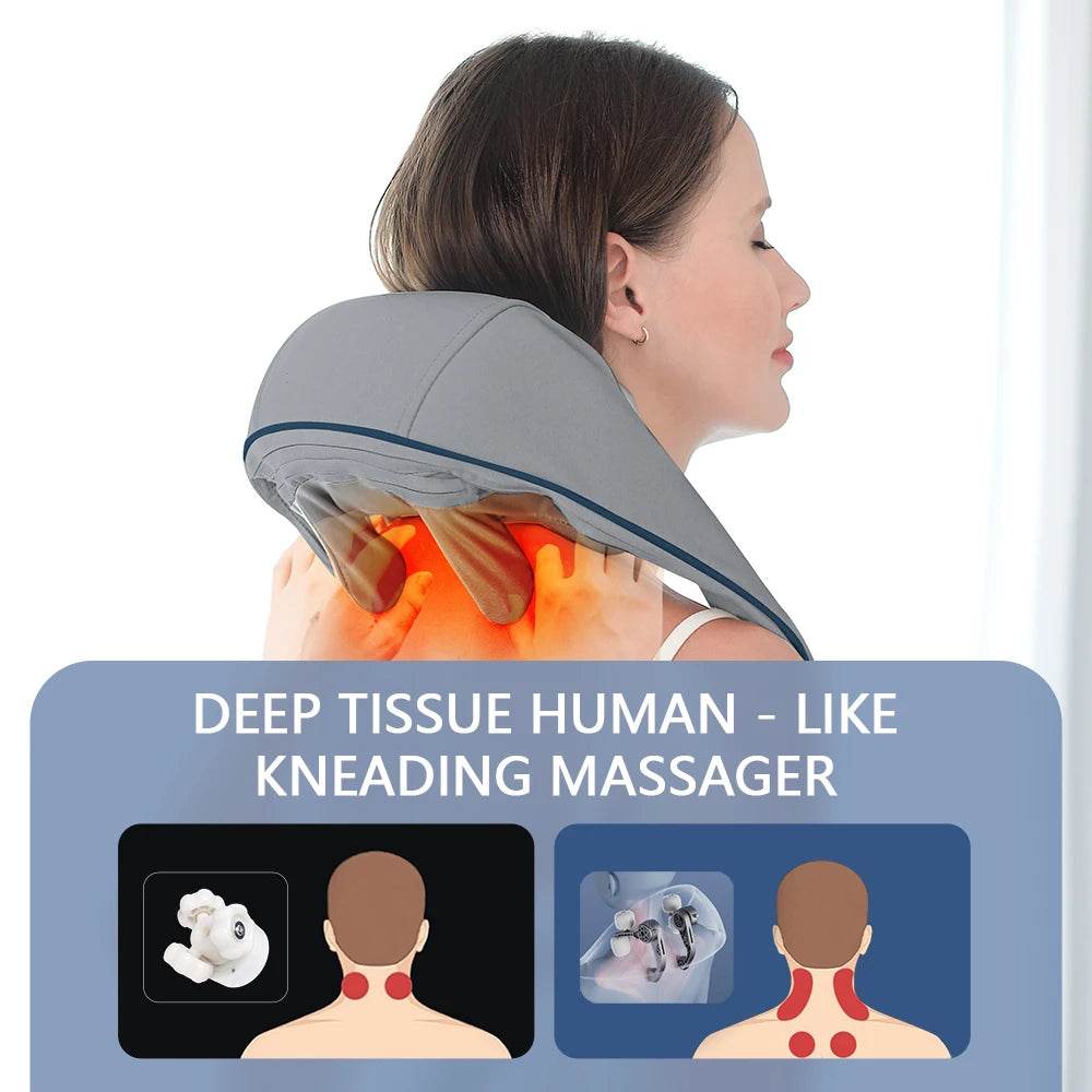 26W Brushless Motor Shoulder And Neck Massager Shawl - Sleep Galleria