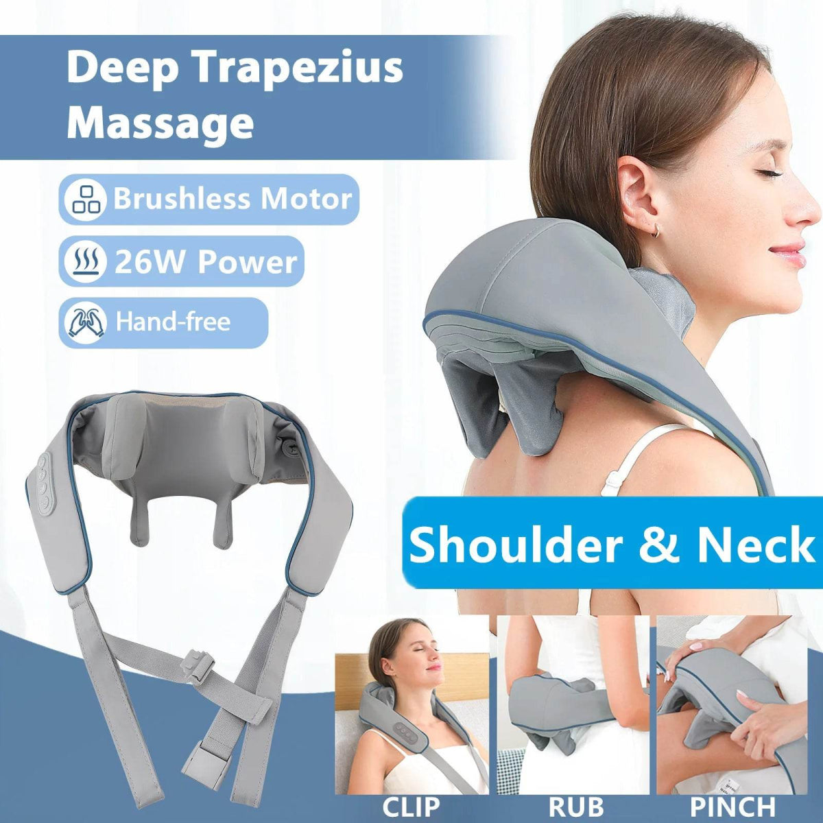 26W Brushless Motor Shoulder And Neck Massager Shawl - Sleep Galleria