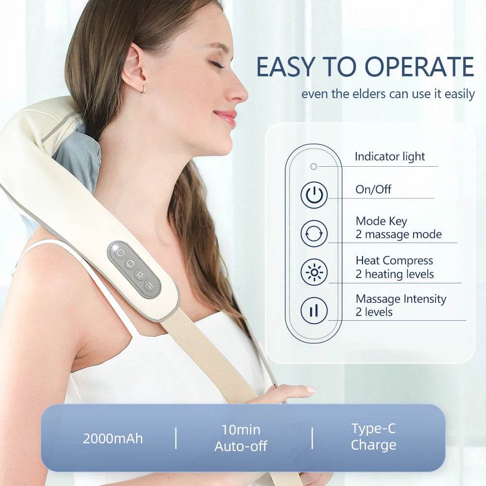 Powerful 26W Neck Shoulder Back Massager - Sleep Galleria