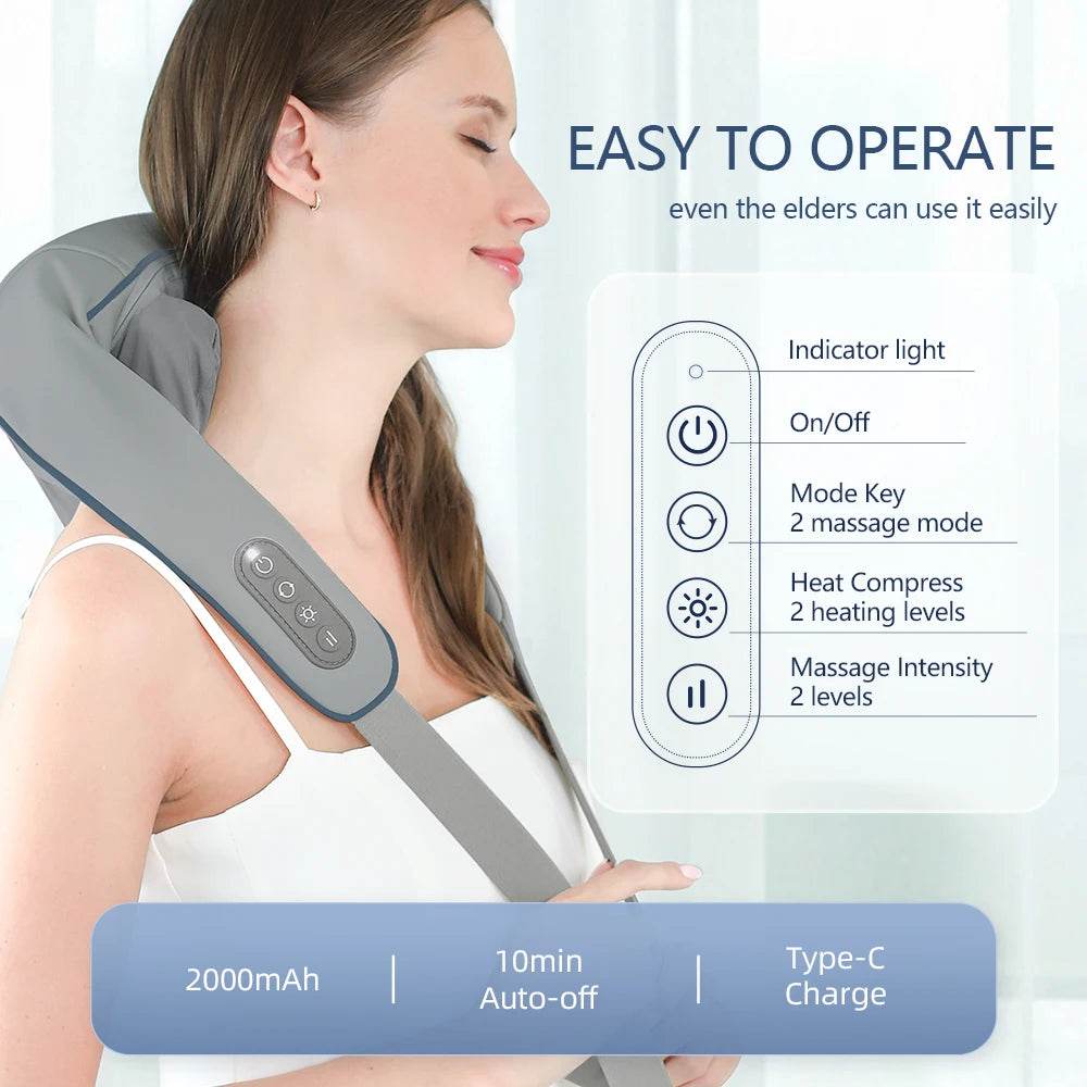 Powerful 26W Neck Shoulder Back Massager - Sleep Galleria