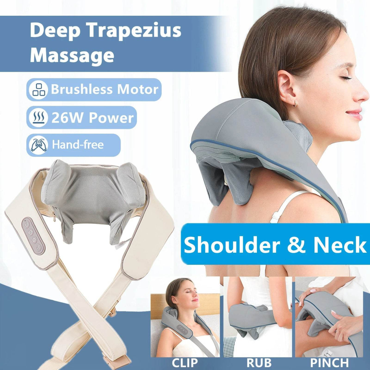 Powerful 26W Neck Shoulder Back Massager - Sleep Galleria