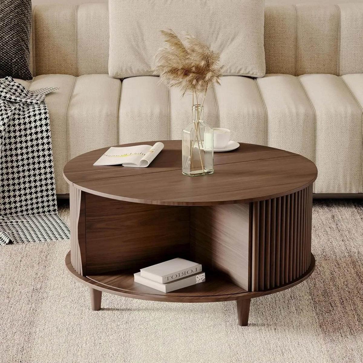 Mid Century Modern Lift Top Coffee Table - Omega Lifestyles