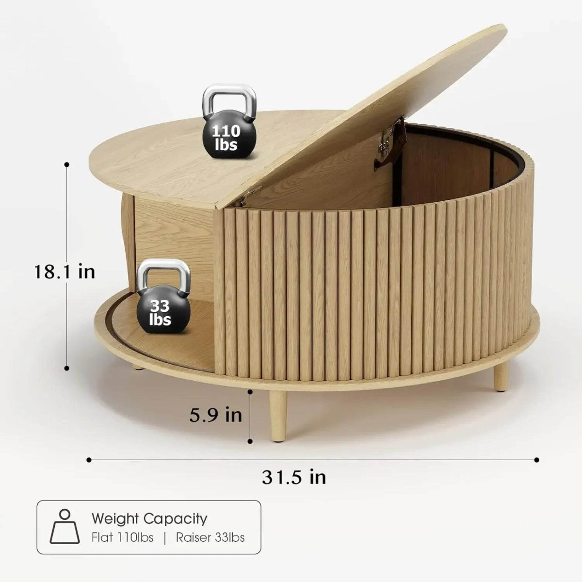 Mid Century Modern Lift Top Coffee Table - Omega Lifestyles