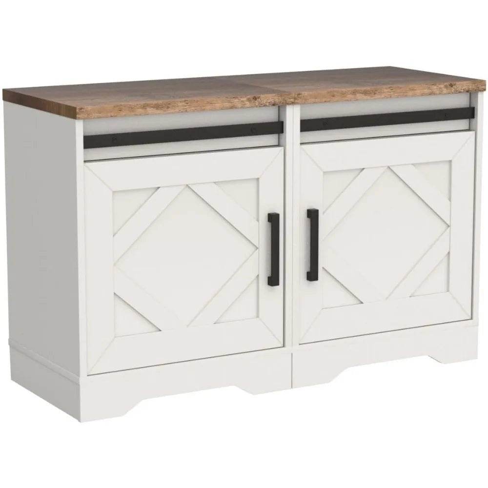 Set of 2 Farmhouse Rustic Brown Wood Nightstands - Omega Lifestyles