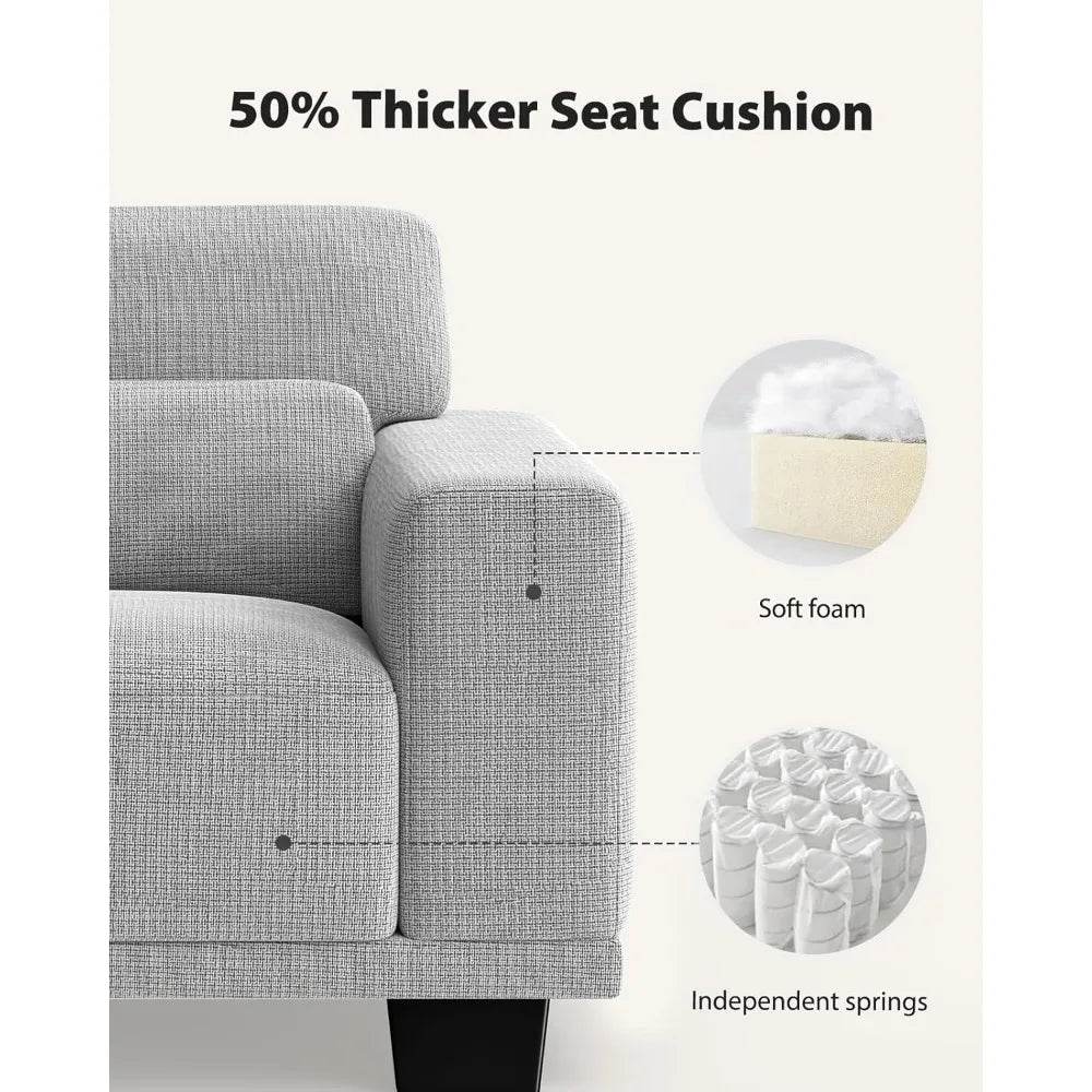 Modern Cotton Upholstered 3-Seater Living Room Sofa - Omega Lifestyles