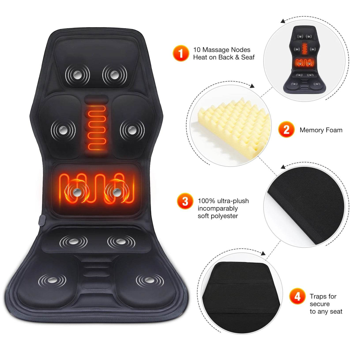 Electric Heating Back Waist Vibration Massage Pad - Sleep Galleria