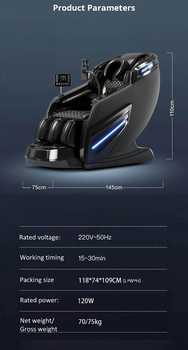 4D Zero-Gravity Shiatsu Heat Airbag Full Body Massage Chair - Omega Lifestyles