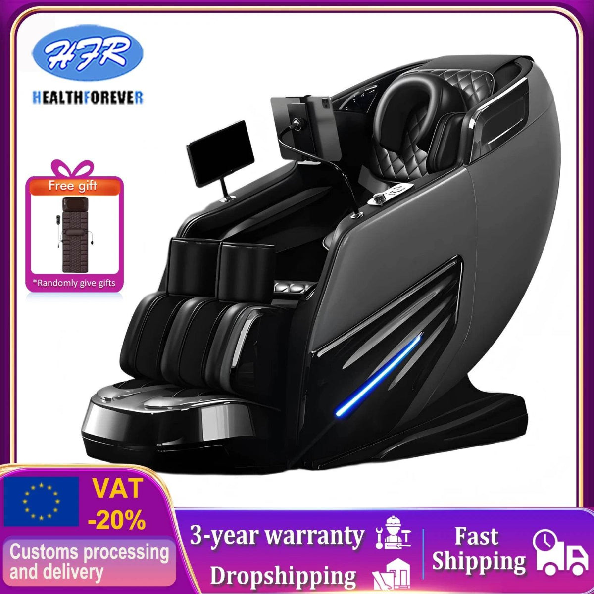 4D Zero-Gravity Shiatsu Heat Airbag Full Body Massage Chair - Omega Lifestyles