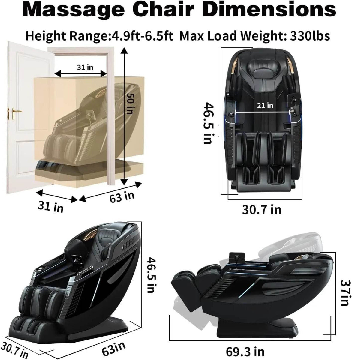 Full Body 4D Airbag Massage Chair with Yoga Stretch - Omega Lifestyles