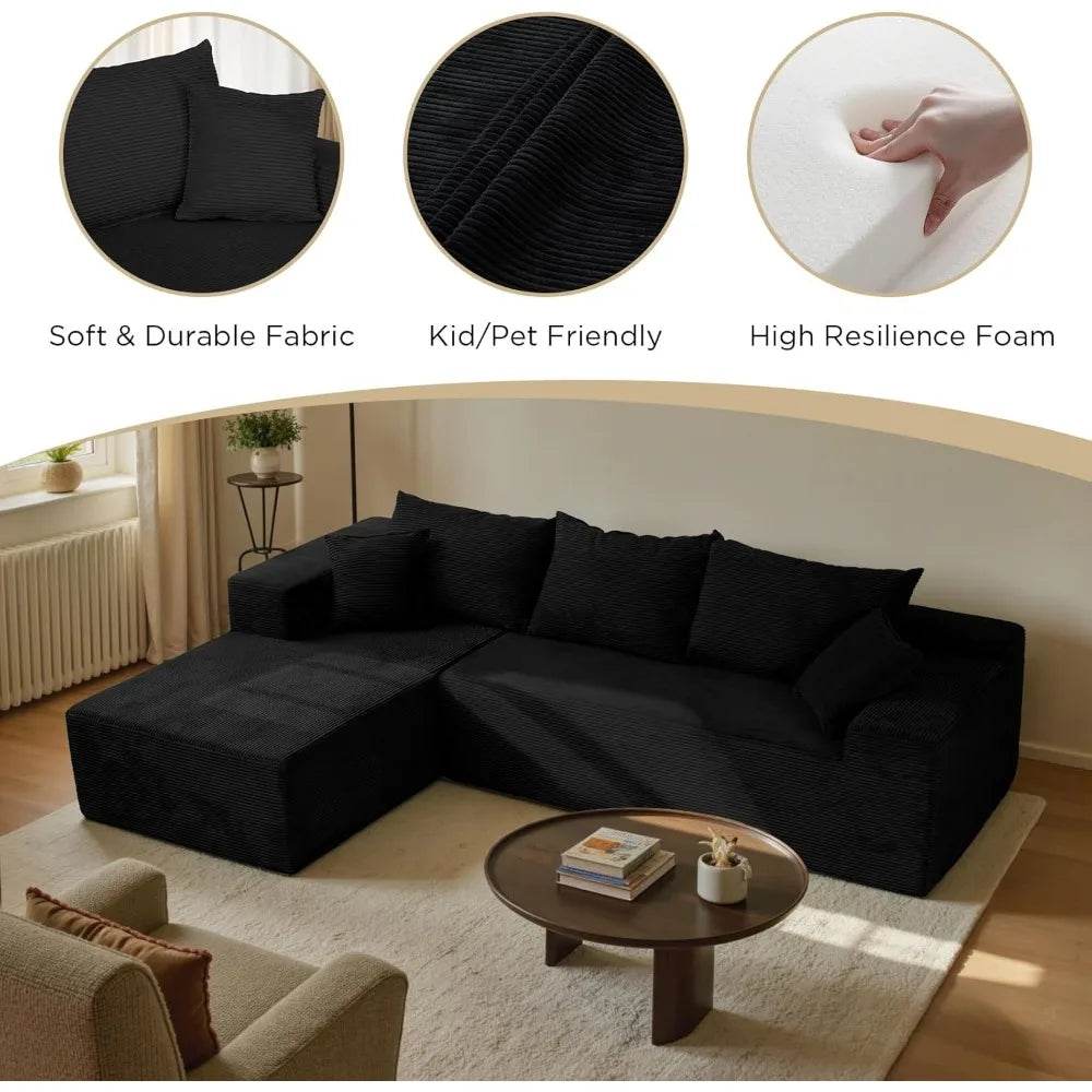 Modular Cloud Sectional Sofa With Removable Cover - Omega Lifestyles