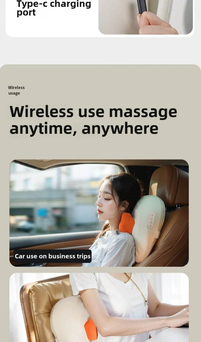 Rechargeable Shiatsu Electric Neck And Shoulder Massage Pillow - Sleep Galleria