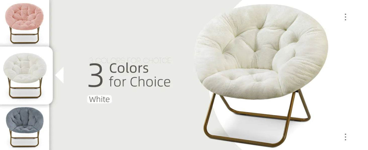 Cozy Foldable Saucer Living Room Fabric Chair - Omega Lifestyles