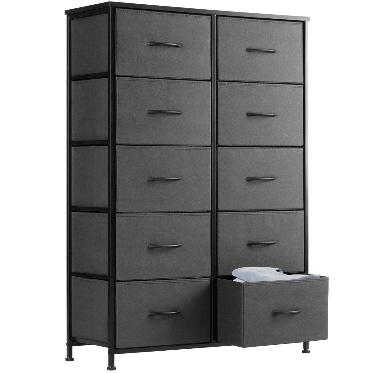 Multifunction Fabric Dresser With 10 Drawers Storage Cabinet - Omega Lifestyles