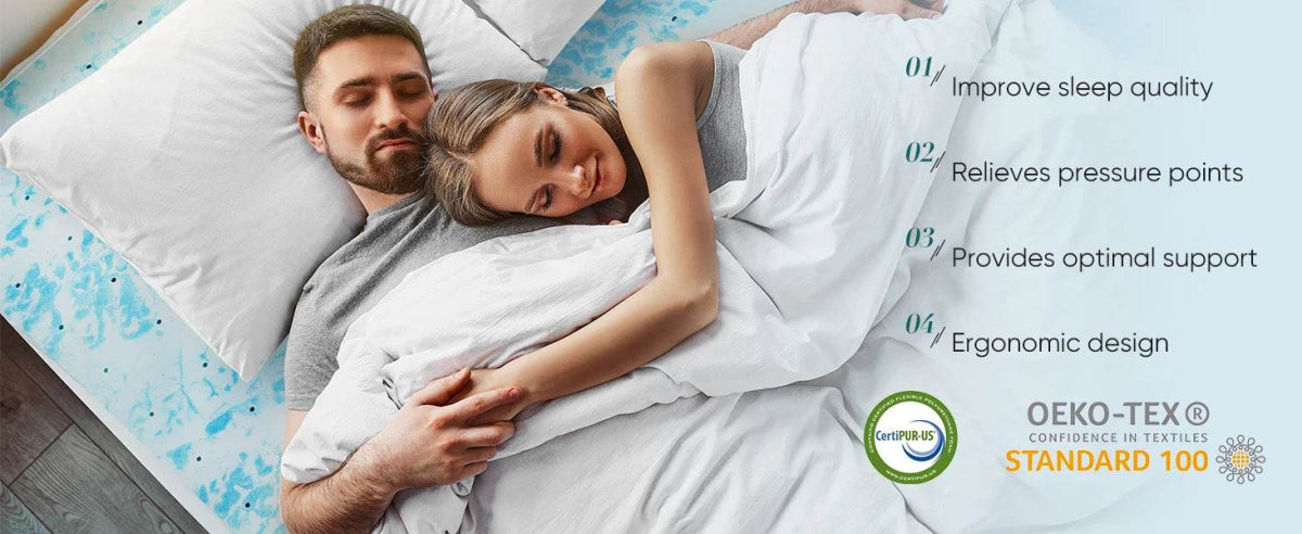 Soft Cooling Gel-Infused Memory Foam Mattress Topper - Sleep Galleria