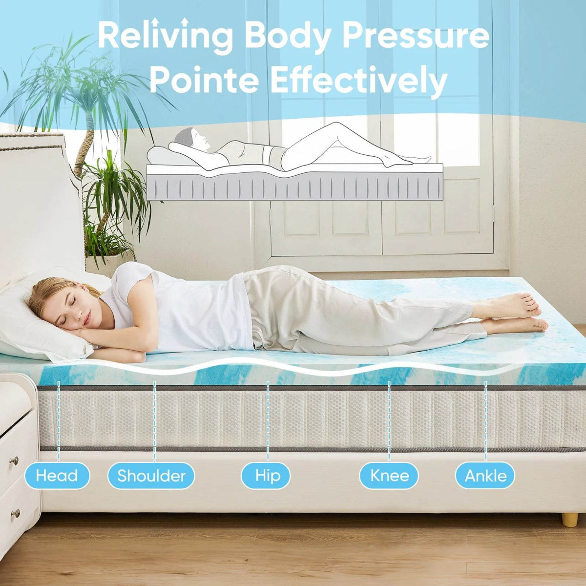 Soft Cooling Gel-Infused Memory Foam Mattress Topper - Sleep Galleria