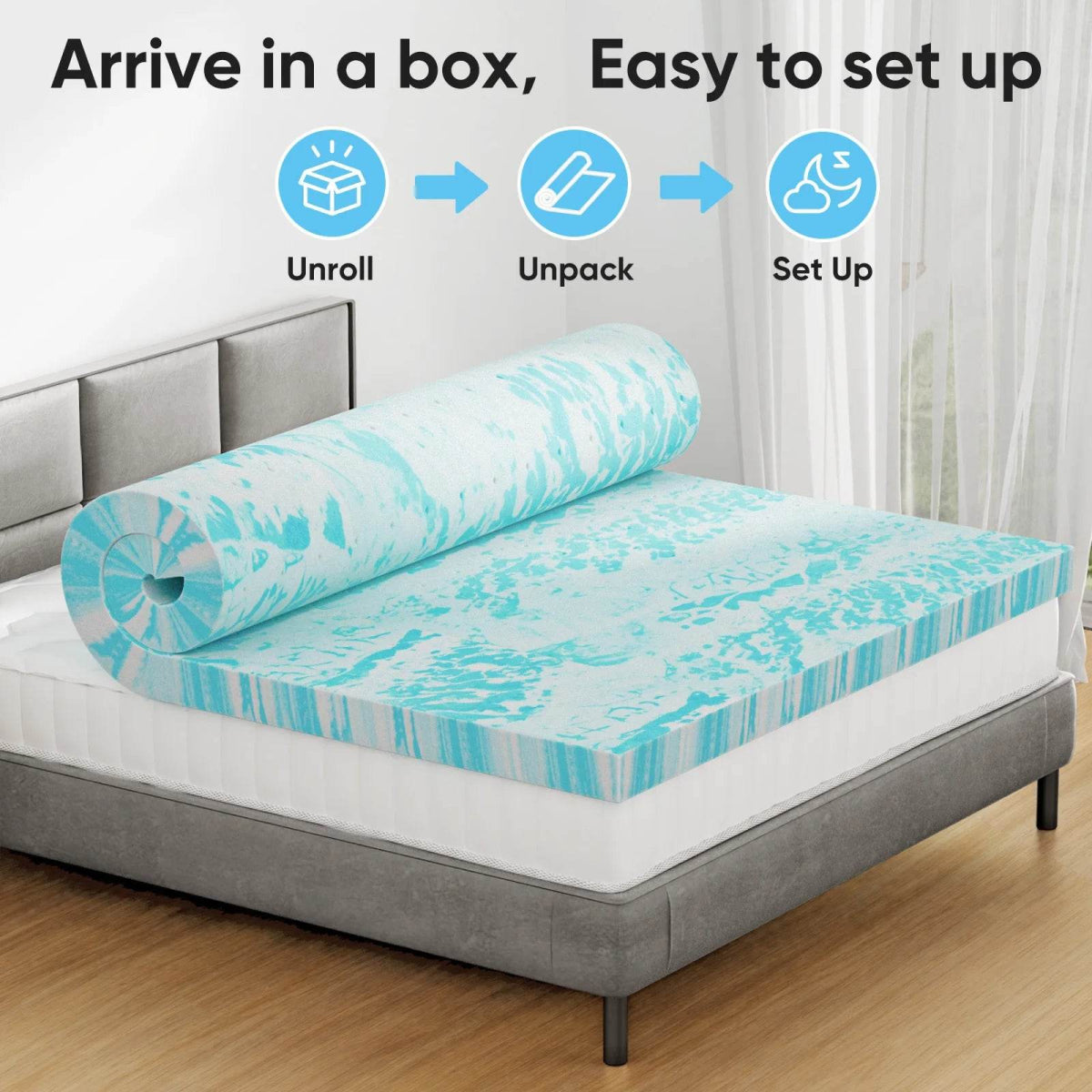 Soft Cooling Gel-Infused Memory Foam Mattress Topper - Sleep Galleria