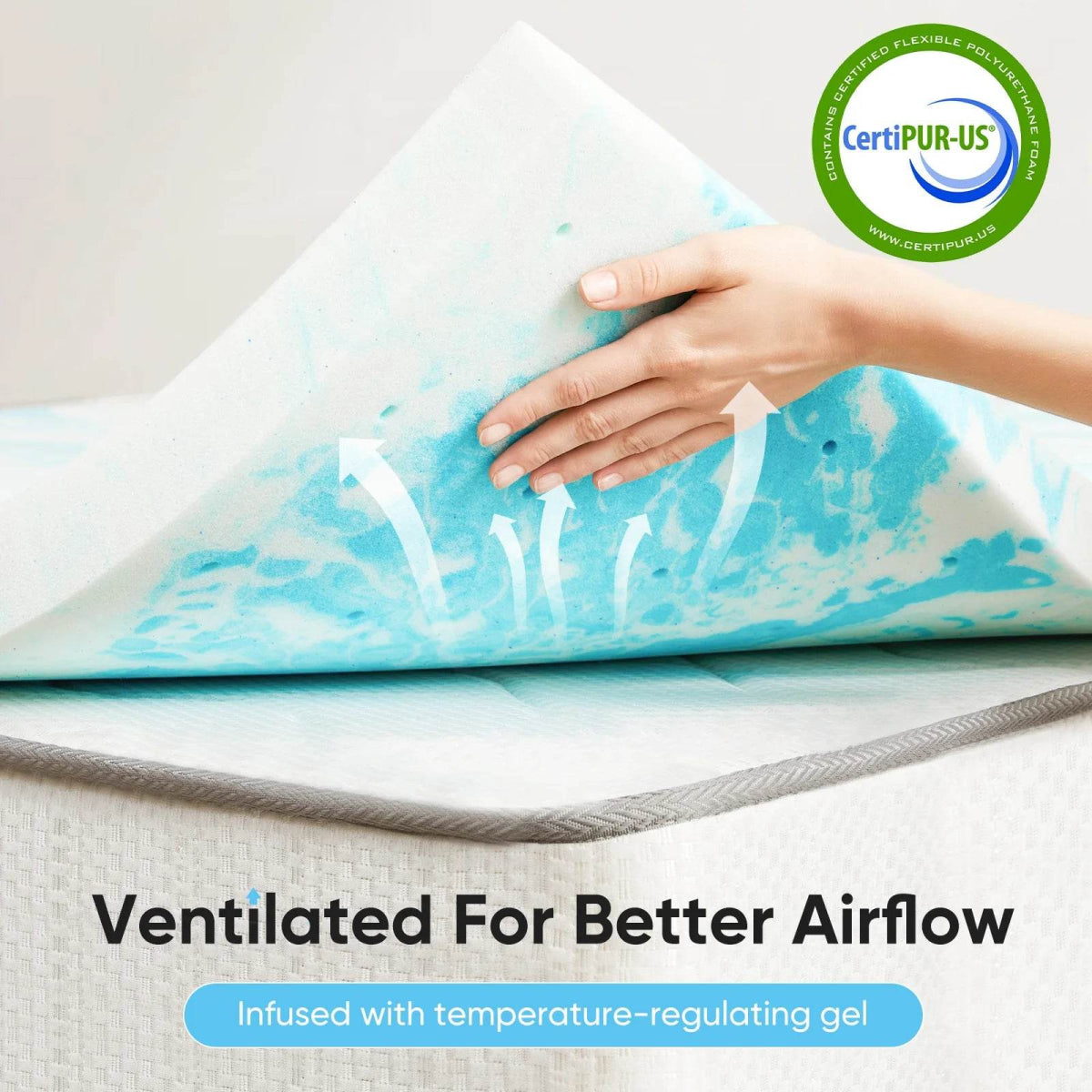 Soft Cooling Gel-Infused Memory Foam Mattress Topper - Sleep Galleria