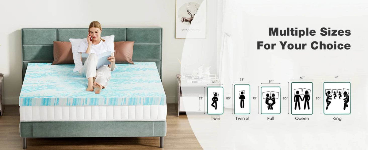 Soft Cooling Gel-Infused Memory Foam Mattress Topper - Sleep Galleria