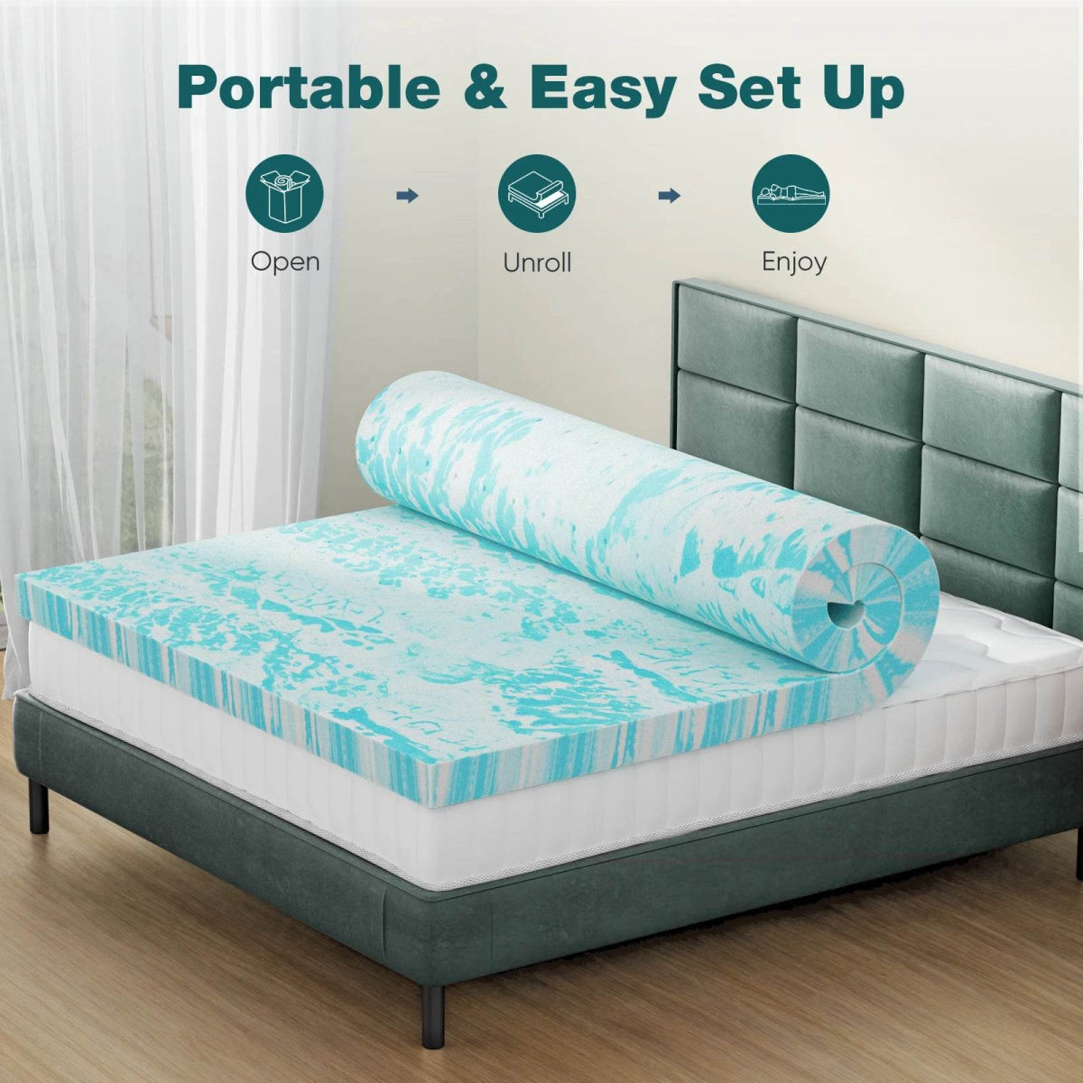 Soft Cooling Gel-Infused Memory Foam Mattress Topper - Sleep Galleria